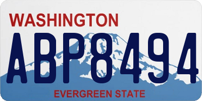 WA license plate ABP8494