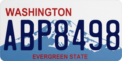 WA license plate ABP8498