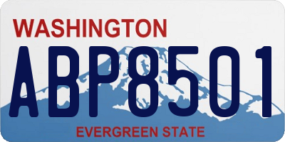 WA license plate ABP8501