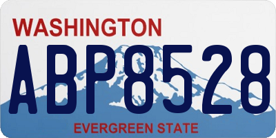 WA license plate ABP8528