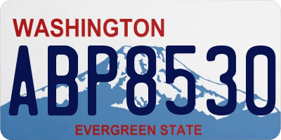 WA license plate ABP8530