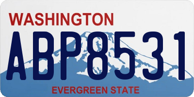 WA license plate ABP8531