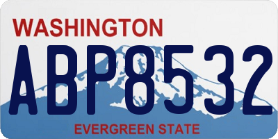 WA license plate ABP8532