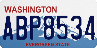 WA license plate ABP8534