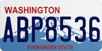 WA license plate ABP8536