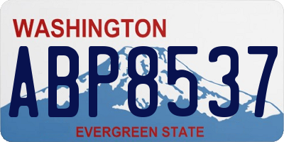WA license plate ABP8537