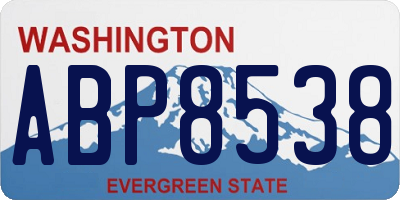 WA license plate ABP8538