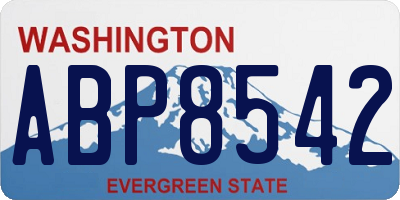 WA license plate ABP8542