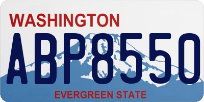 WA license plate ABP8550