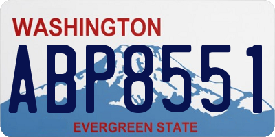 WA license plate ABP8551