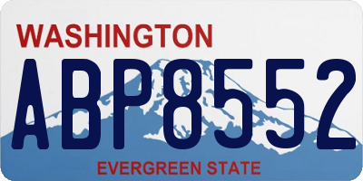 WA license plate ABP8552