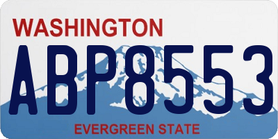 WA license plate ABP8553