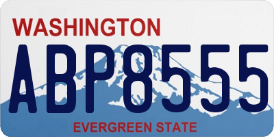 WA license plate ABP8555