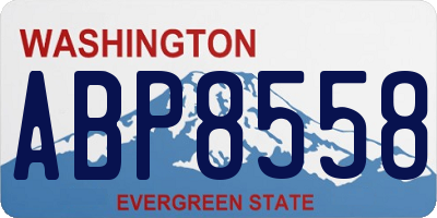 WA license plate ABP8558
