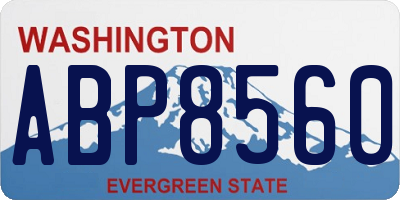 WA license plate ABP8560