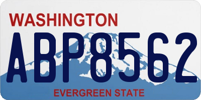 WA license plate ABP8562