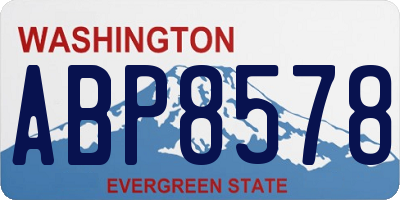 WA license plate ABP8578
