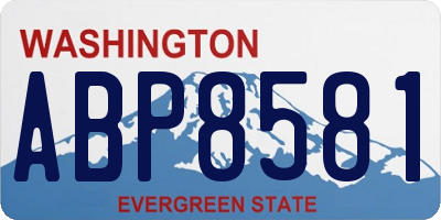 WA license plate ABP8581
