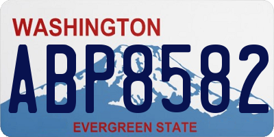WA license plate ABP8582