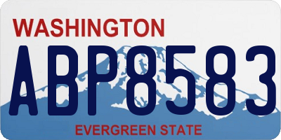 WA license plate ABP8583