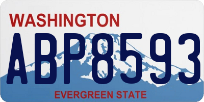 WA license plate ABP8593