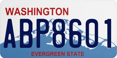 WA license plate ABP8601