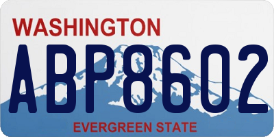 WA license plate ABP8602