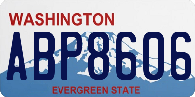 WA license plate ABP8606