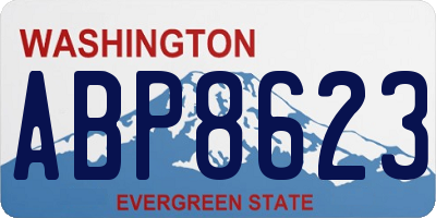 WA license plate ABP8623