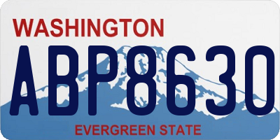WA license plate ABP8630