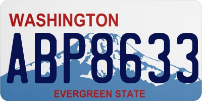 WA license plate ABP8633