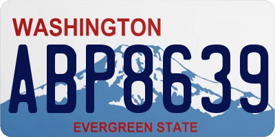 WA license plate ABP8639
