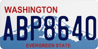WA license plate ABP8640