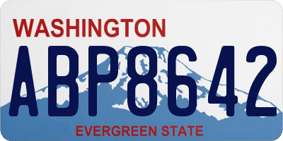 WA license plate ABP8642