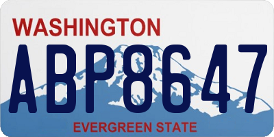 WA license plate ABP8647
