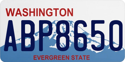 WA license plate ABP8650