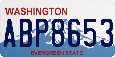 WA license plate ABP8653