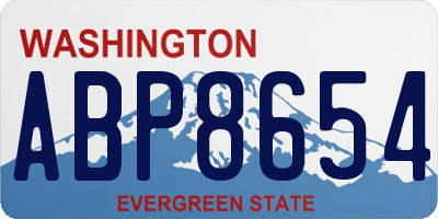 WA license plate ABP8654