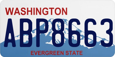 WA license plate ABP8663