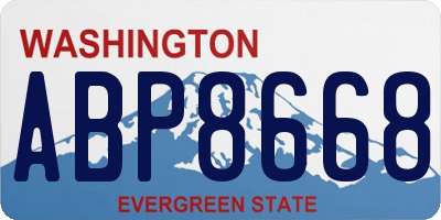 WA license plate ABP8668