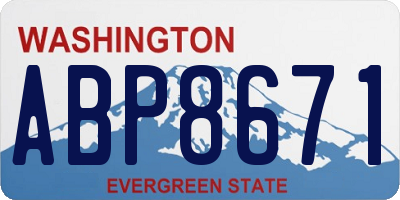 WA license plate ABP8671