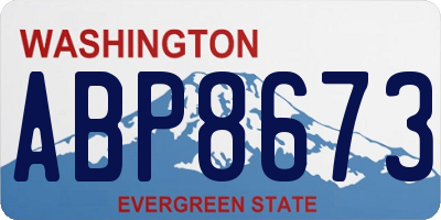 WA license plate ABP8673