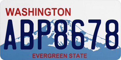 WA license plate ABP8678