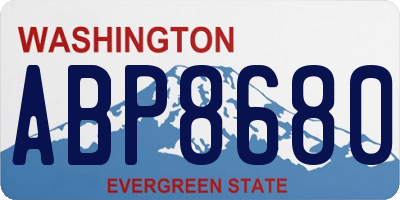 WA license plate ABP8680