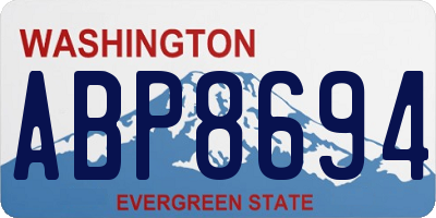 WA license plate ABP8694