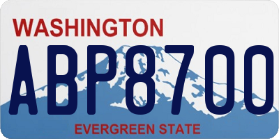 WA license plate ABP8700