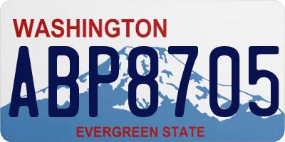 WA license plate ABP8705