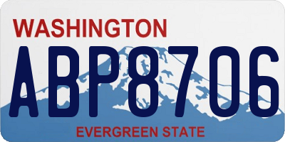 WA license plate ABP8706