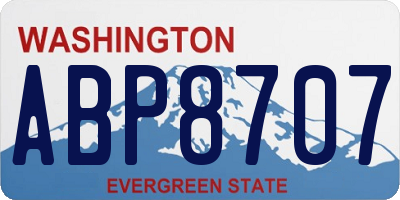 WA license plate ABP8707