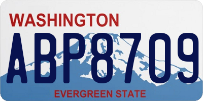 WA license plate ABP8709